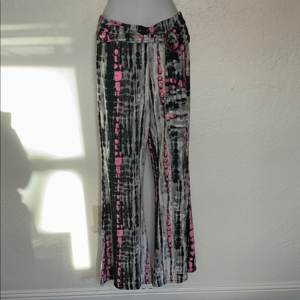 Eye candy Pink & Black Wide Leg Tie-Dye Pants size 1xl $12